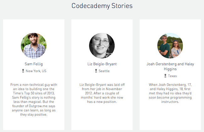 Codeacademy המלצות לקוחות