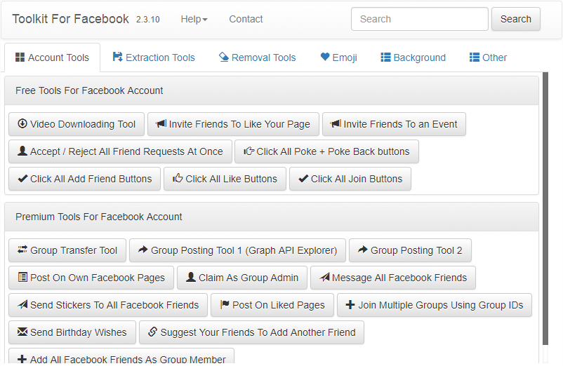 Toolkit for Facebook