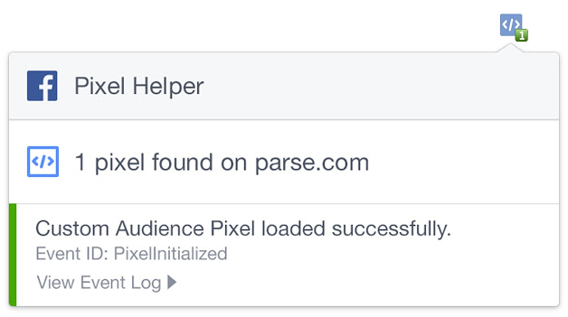 Facebook pixel helper